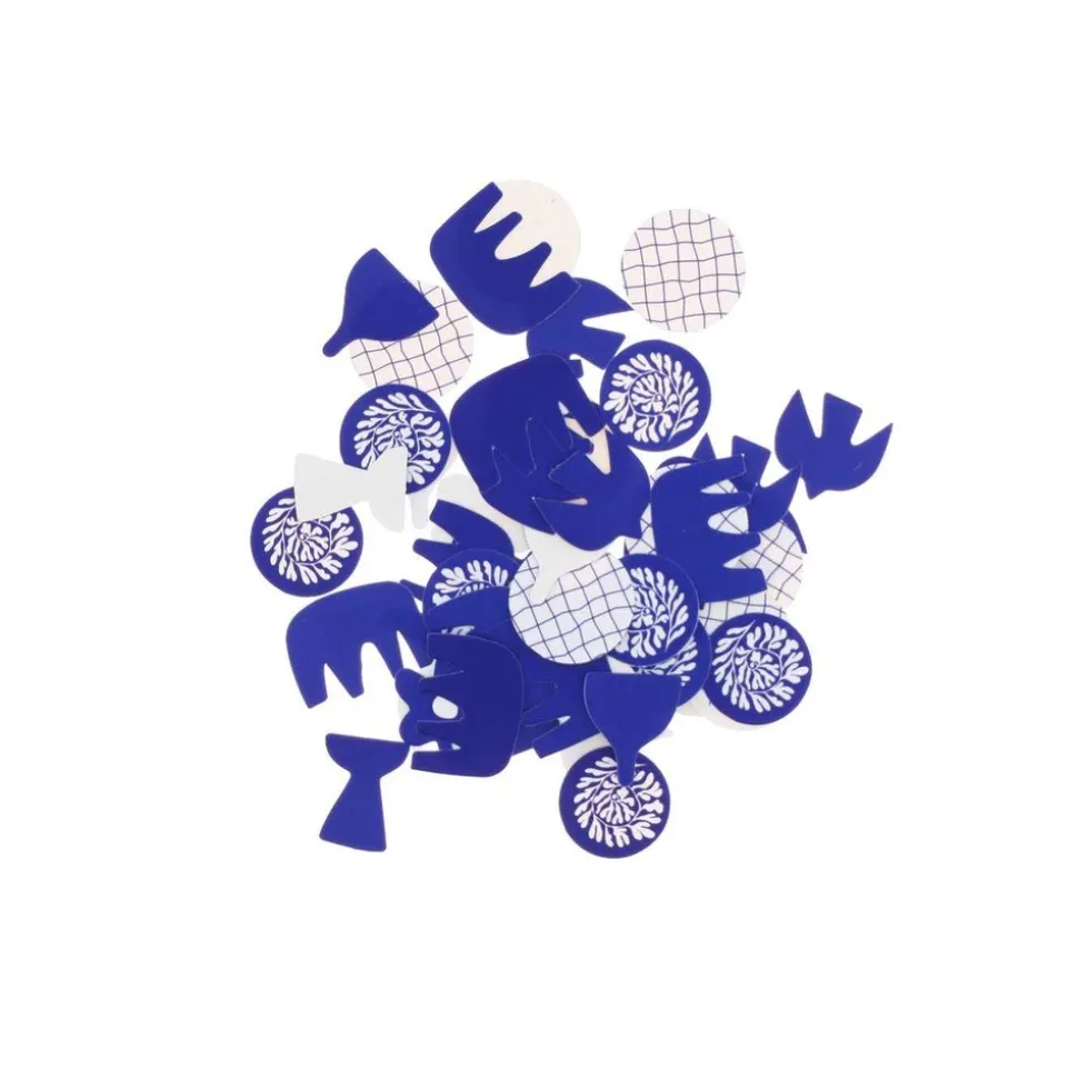 100 CONFETTIS CARTON AZUR ABSTRAIT 2CM INDIGO