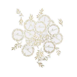100 CONFETTIS CARTON JOLIS BRINS 2-5CM BLANC