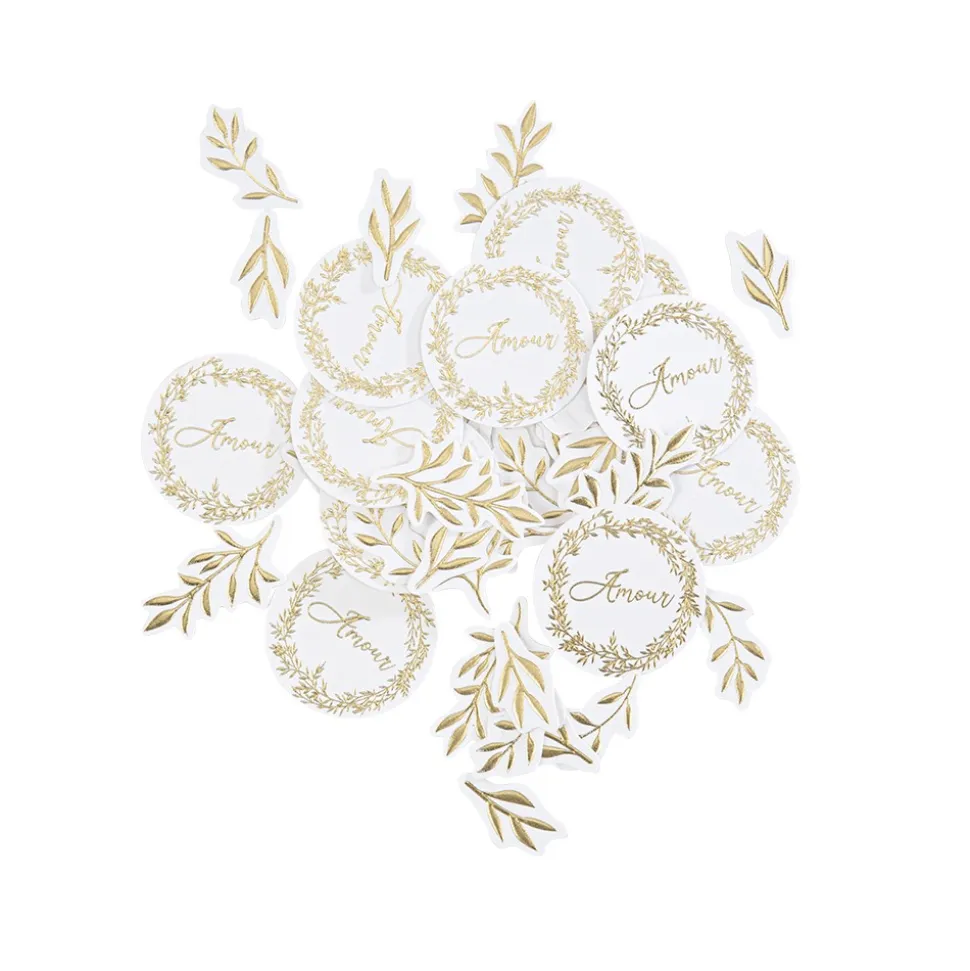 100 CONFETTIS CARTON JOLIS BRINS 2-5CM BLANC
