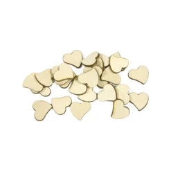30 CONFETTIS COEUR BOIS NATUREL