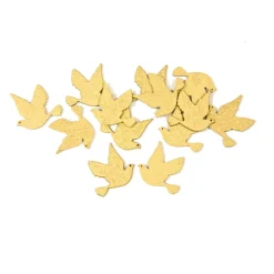 15 CONFETTIS COLOMBE BOIS OR MÉTAL