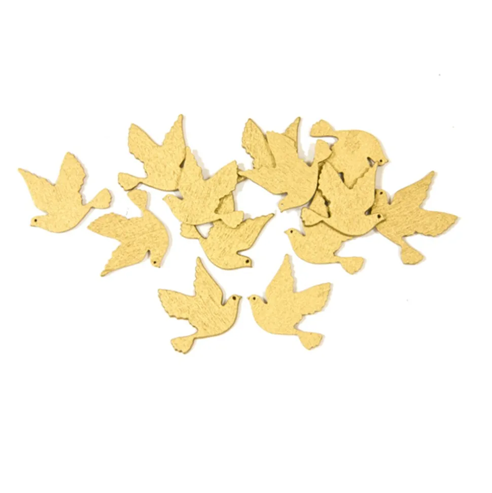 15 CONFETTIS COLOMBE BOIS OR MÉTAL