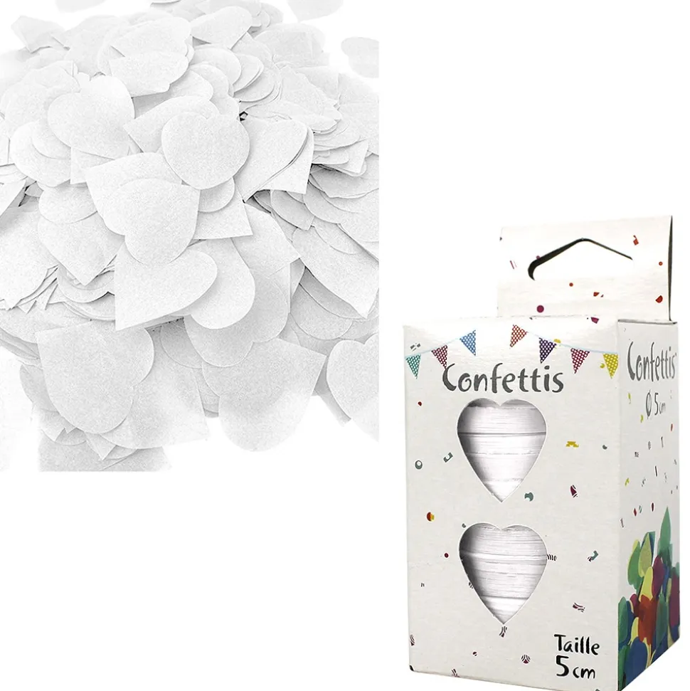 CONFETTIS DE SCÈNE COEUR 80G - BLANC