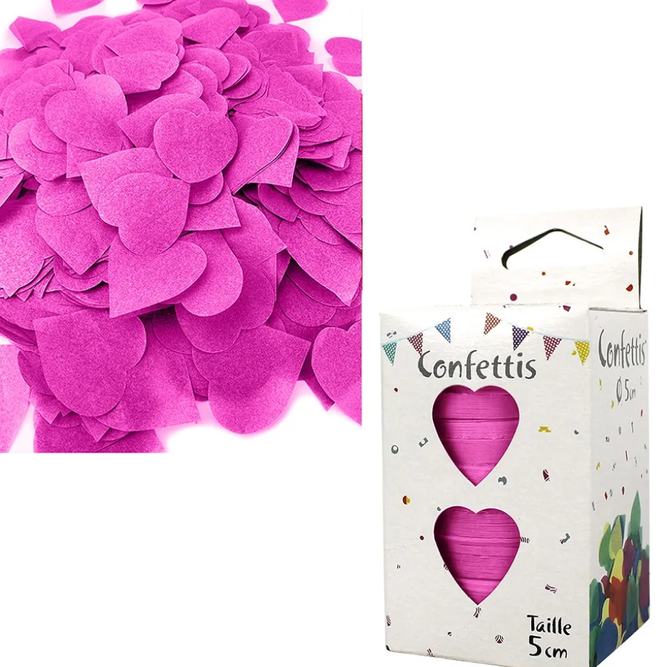 CONFETTIS DE SCÈNE COEUR 80G - FUCHSIA