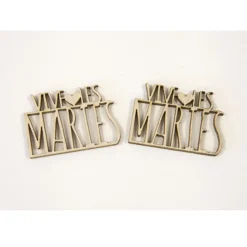10 CONFETTIS DE TABLE MARIÉS 4X2.8 CM BOIS