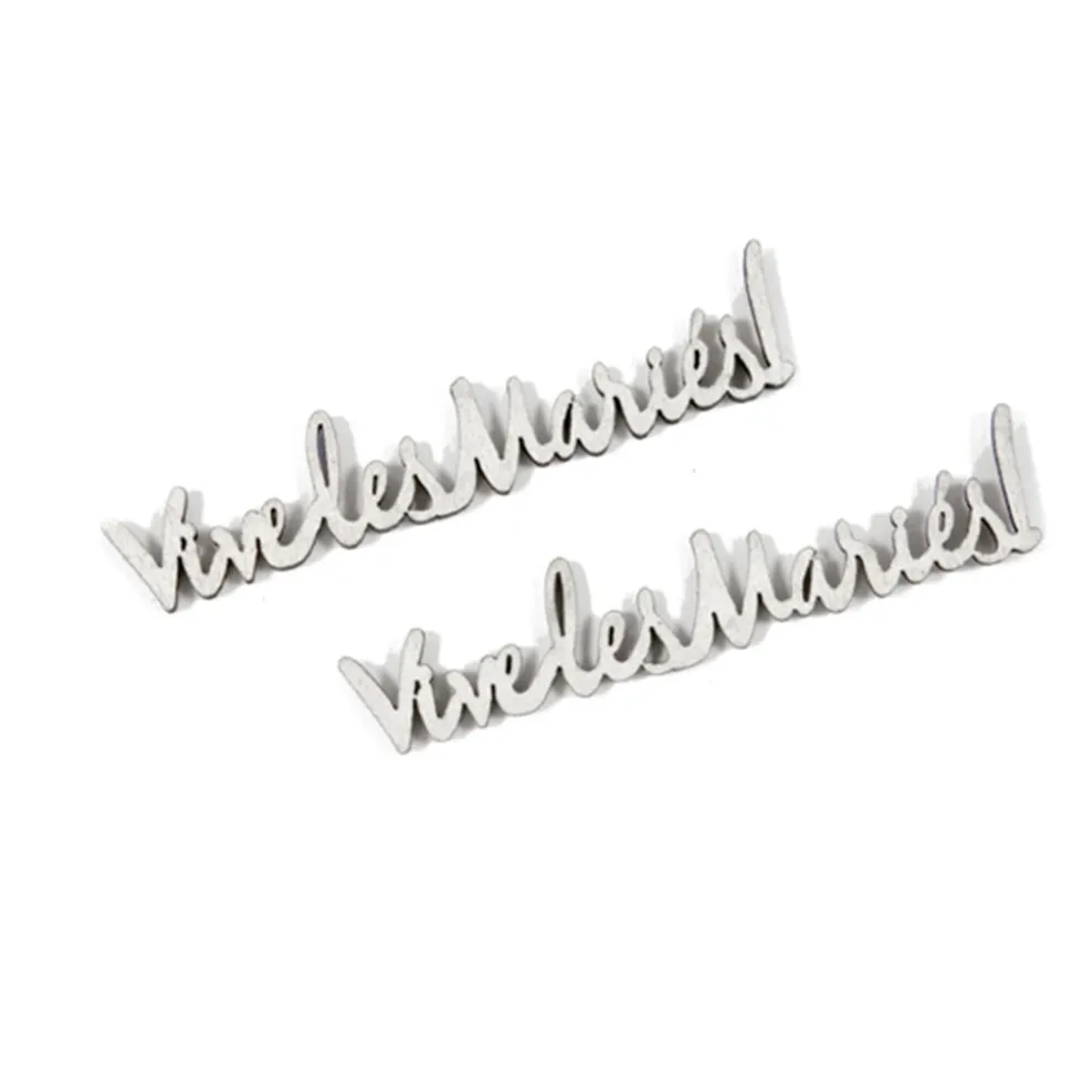 10 CONFETTIS DE TABLE VIVE LES MARIÉS 7 CM BLANC