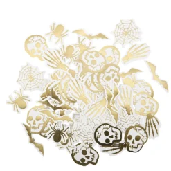 100 CONFETTIS HALLOWEEN BLANCS ET OR