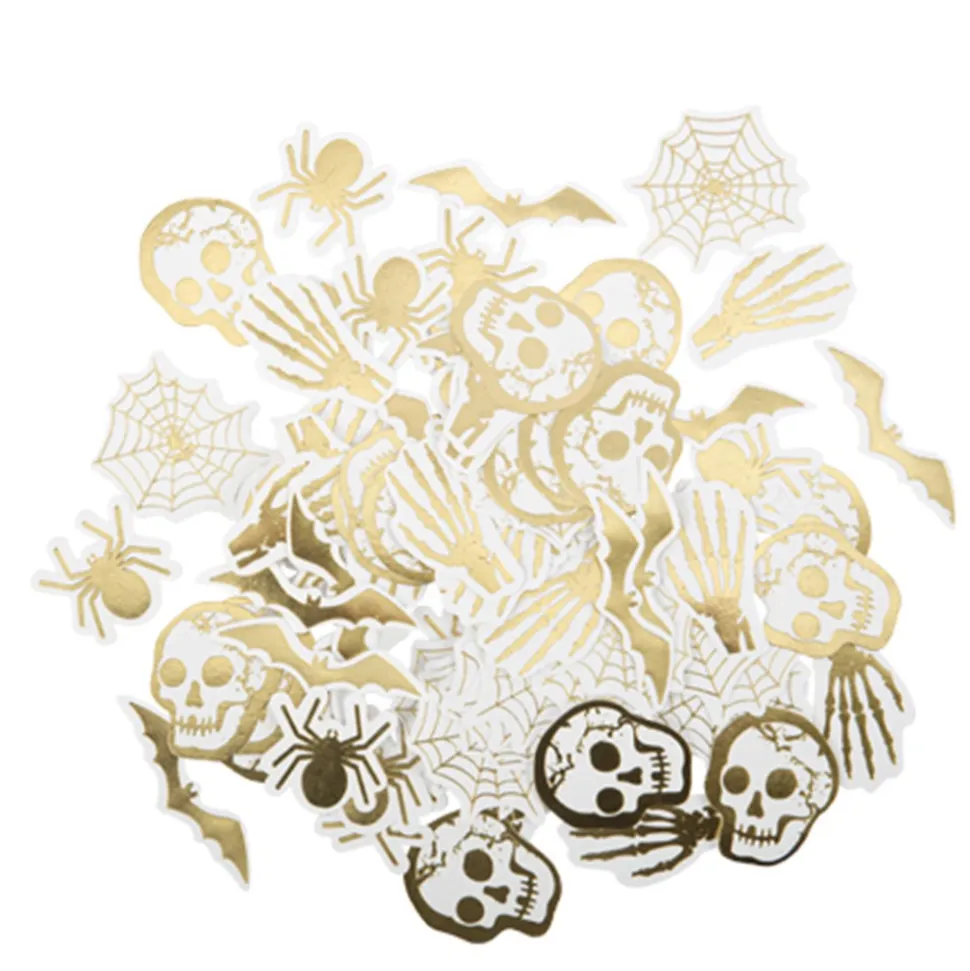 100 CONFETTIS HALLOWEEN BLANCS ET OR