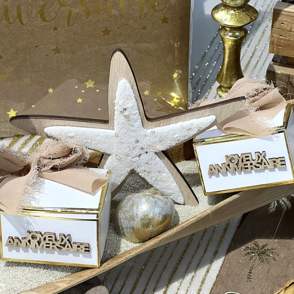 12 CONFETTIS JOYEUX ANNIVERSAIRE BOIS NATUREL