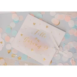 CONFETTIS PAPIER CIEL BLANC OR 3CM 36G