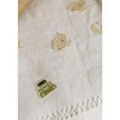 50 CONFETTIS PAPIER MONTGOLFIÈRE 2-3.5CM CRÈME VERT