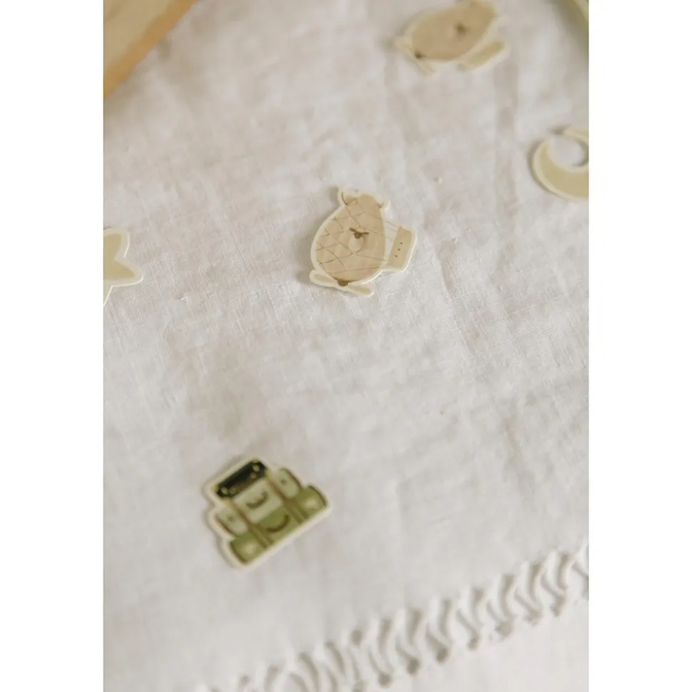 50 CONFETTIS PAPIER MONTGOLFIÈRE 2-3.5CM CRÈME VERT