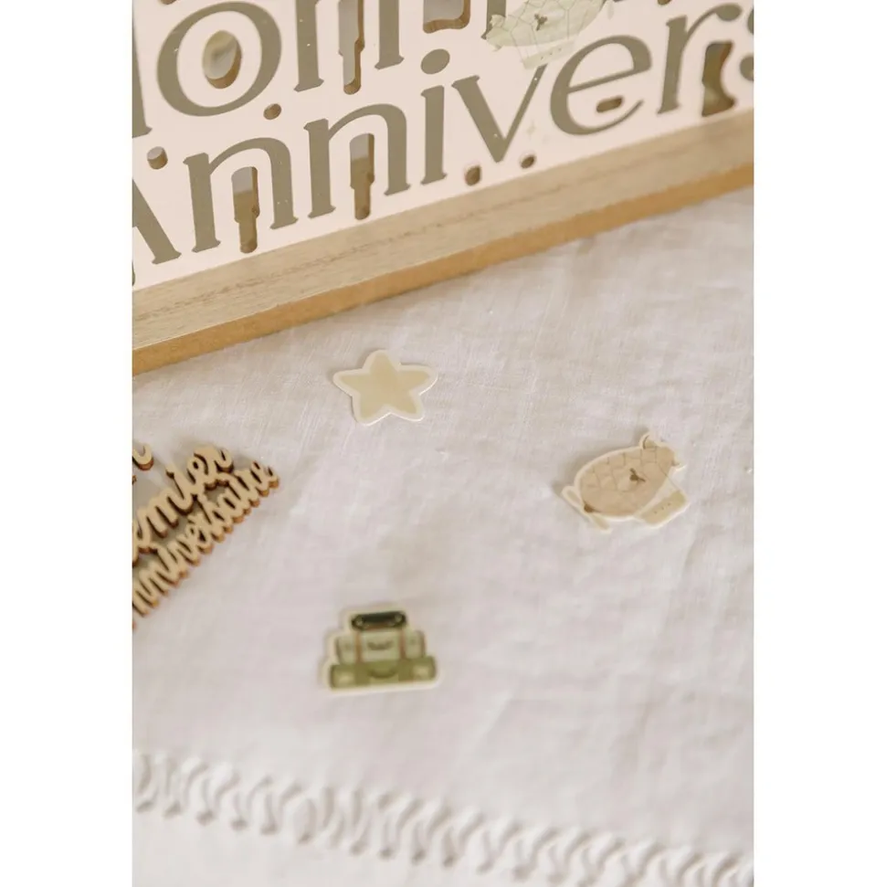 50 CONFETTIS PAPIER MONTGOLFIÈRE 2-3.5CM CRÈME VERT