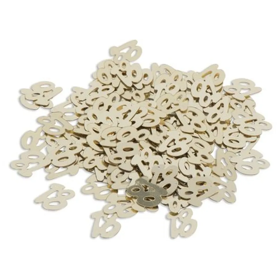 CONFETTIS PAPIER NOMBRE 18 1CM 17G OR