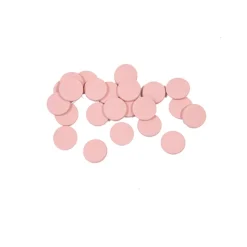 36 CONFETTIS PASTILLE ROND BOIS 1.2CM ROSE