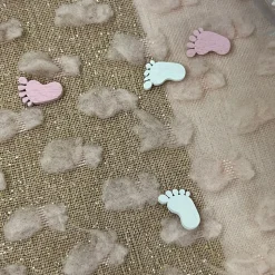 32 CONFETTIS PIED BÉBÉ BOIS ROSE
