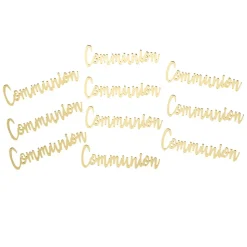 10 CONFETTIS PLEXIGLAS COMMUNION 1.8X6CM OR