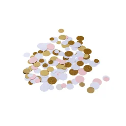 CONFETTIS ROSE PAILLETTE BLANC OR 1.5-2-2.5CM 14G
