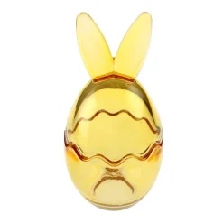 CONTENANT ?'UF LAPIN VERRE 17.5CM JAUNE