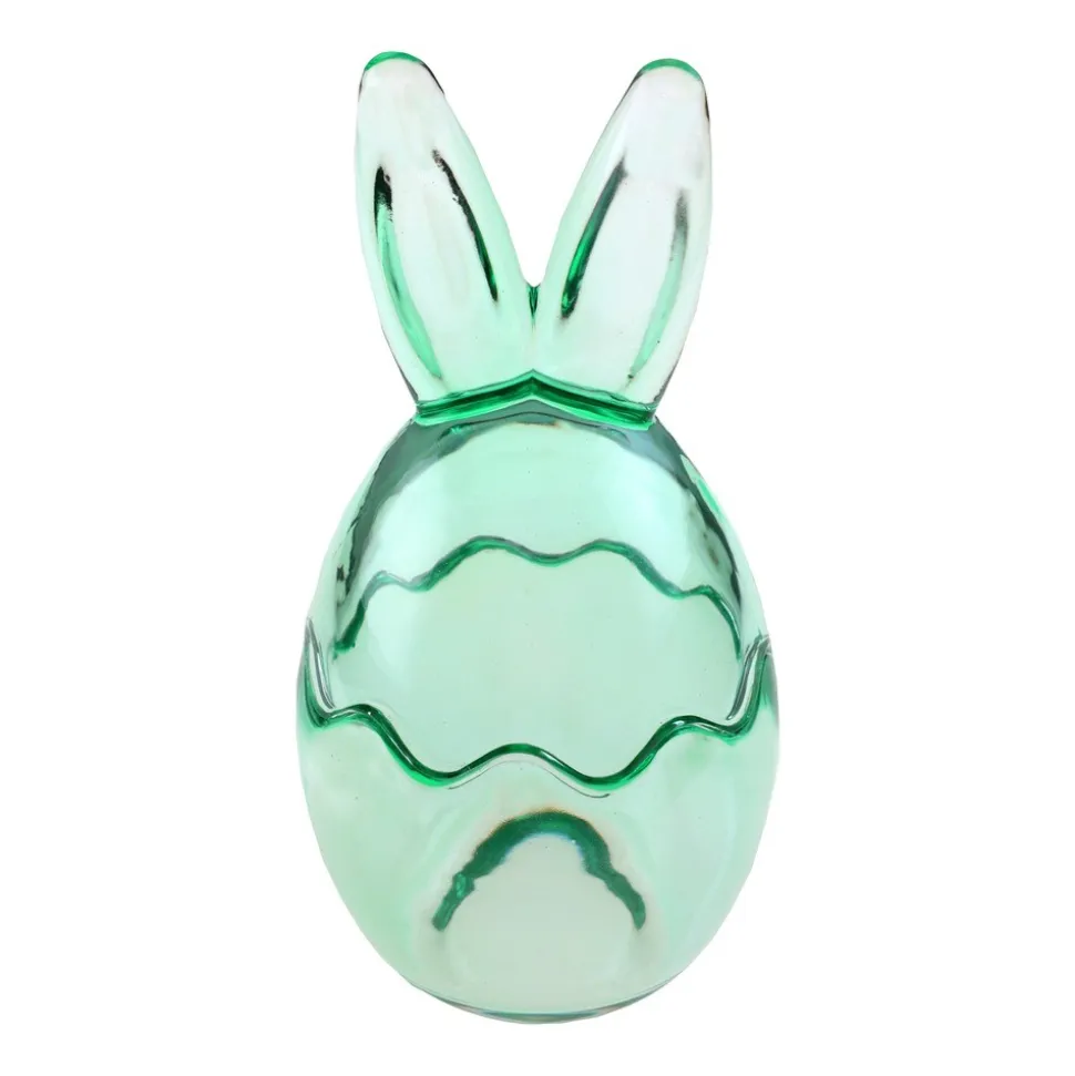 CONTENANT ?'UF LAPIN VERRE 17.5CM VERT