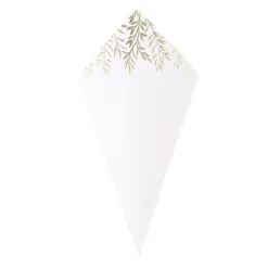 10 CORNETS CARTON JOLIS BRINS 10.5X19.5CM BLANC