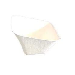 50 COUPELLES CARRÉES CANNE À SUCRE BIO 6.5CM BLANC