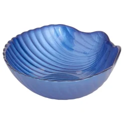 COUPELLE VERRE COQUILLAGE OCÉAN 12CM BLEU