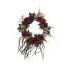 COURONNE CRÂNES ET ROSES ROUGES 40 CM