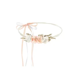 COURONNE DE FLEURS ARTIFICIELLES BOHO 18CM PÊCHE