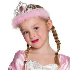 COURONNE DE PRINCESSE PLUMES ROSE FILLE