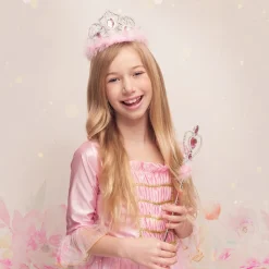 COURONNE DE PRINCESSE PLUMES ROSE FILLE
