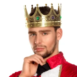 COURONNE DE ROI OR PIERRES COLORÉES ADULTE