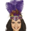 COURONNE STRASS LONGUES PLUMES LILAS ADULTE