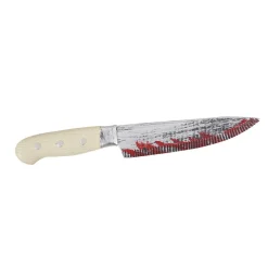 COUTEAU PLASTIQUE ENSANGLANTÉ PSYCHOPATHE 33CM