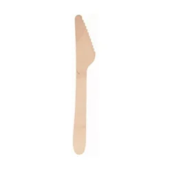 25 COUTEAUX BOIS BIODÉGRADABLE 16.5CM NATUREL