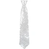 CRAVATE ARGENTÉE PAILLETTES 40 CM ADULTE
