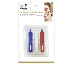 3 CRAYONS MAQUILLAGE À L'EAU TRICOLORE FRANCE
