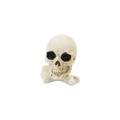 CRÂNE OS DÉCO RÉSINE 5.1X4.4X4.4CM BLANC