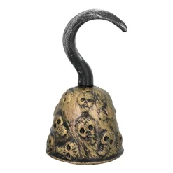 CROCHET PIRATE PLASTIQUE TÊTE DE MORT 19X10CM