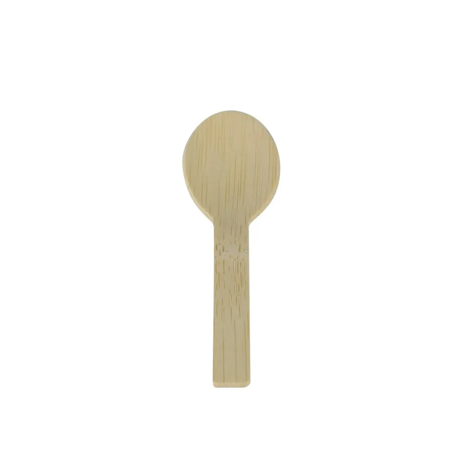 25 CUILLÈRES DESSERT BIODÉGRADABLE BAMBOU 11CM
