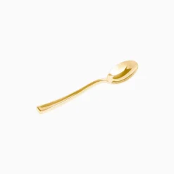 25 CUILLÈRES DESSERT RÉUTILISABLE PREMIUM 13CM OR
