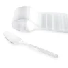 100 CUILLÈRES À SOUPE RÉUTILISABLES 18CM TRANSPARENT