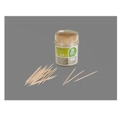 500 CURE-DENTS HYGIÉNIQUE ROND BOIS 6.5CM NATURE