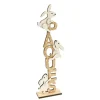 DÉCO BOIS LAPINS ESCALADANT PAQUES 26X8X3CM NATURE