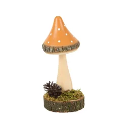 DÉCO CHAMPIGNON SOCLE BOIS MOUSSE 13.3CM TERRE