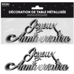 DÉCO DE TABLE ANNIVERSAIRE 19X7X2CM NOIR