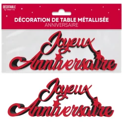 DÉCO DE TABLE ANNIVERSAIRE 19X7X2CM ROUGE