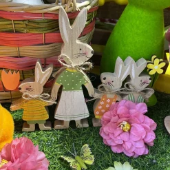 DÉCO FAMILLE LAPIN BOIS 21.5CM