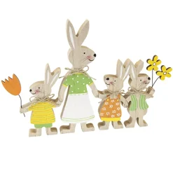 DÉCO FAMILLE LAPIN BOIS 21.5CM