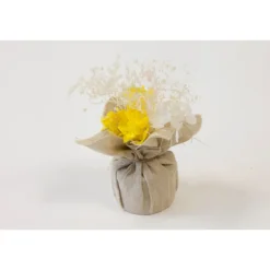 DÉCO FORSYTHIA GRAMINÉES SÉCHÉES JUTE 11X8X5CM